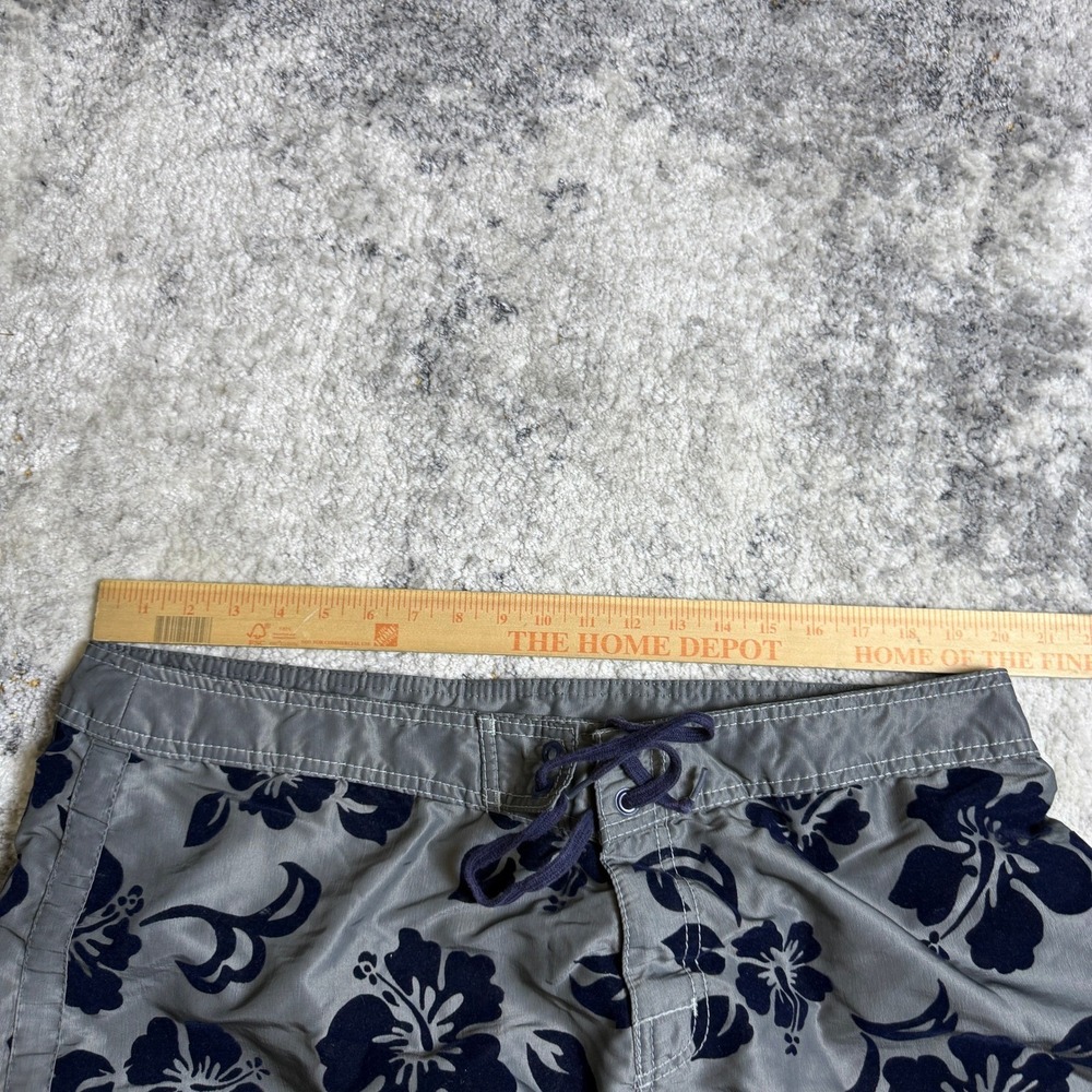 Hurley Perry Dane 99 Board Shorts Mens 33 Grey Navy Hibiscus Floral Surf Trunks - Picture 6 of 6